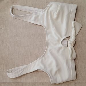NWOT Peek & Beau white bikini top with bow
